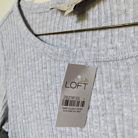 LOFT Ribbed Button Cuff Long Sleeve Tee - Picture 4 of 4